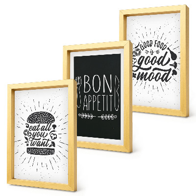 Photo frame wall Graphics with food and culinary slogans