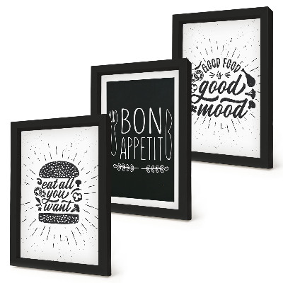 Photo frame wall Graphics with food and culinary slogans