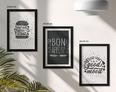 Photo frame wall Graphics with food and culinary slogans