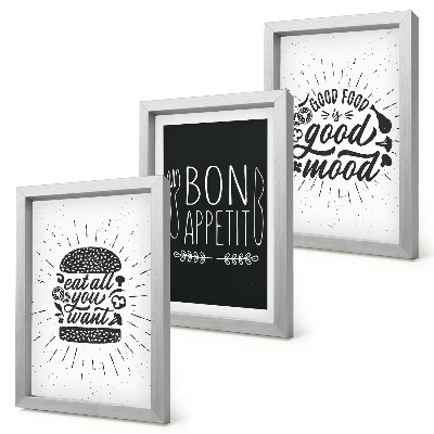 Photo frame wall Graphics with food and culinary slogans