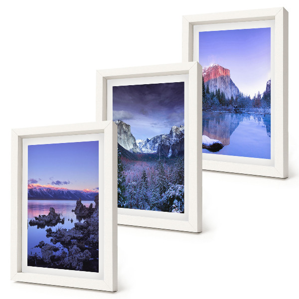 Photo frame wall Mountain landscapes at dusk, water views