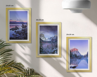 Photo frame wall Mountain landscapes at dusk, water views
