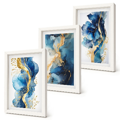 Photo frame wall Blue abstract patterns with delicate accents