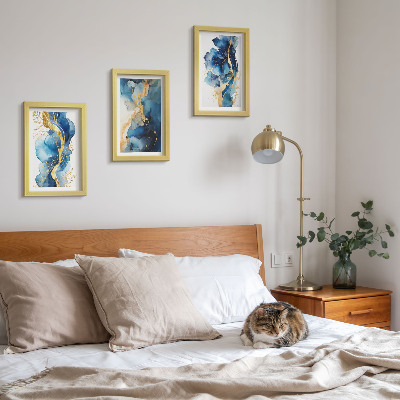 Photo frame wall Blue abstract patterns with delicate accents
