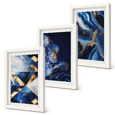 3-piece wall art set Abstract elegant patterns with accents
