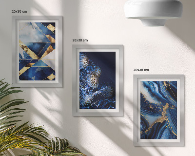 3-piece wall art set Abstract elegant patterns with accents