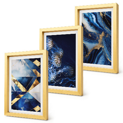 3-piece wall art set Abstract elegant patterns with accents