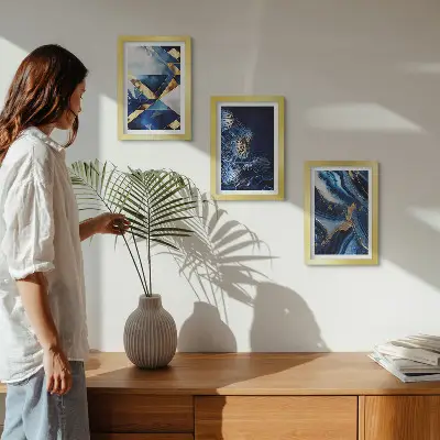 3-piece wall art set with abstract elegant patterns and accents