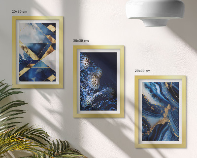 3-piece wall art set Abstract elegant patterns with accents