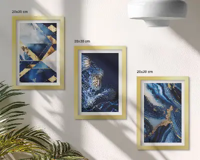 3-piece wall art set with abstract elegant patterns and accents