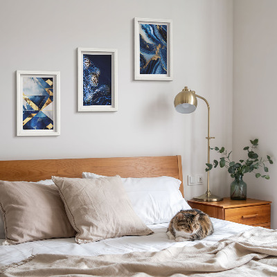 3-piece wall art set Abstract elegant patterns with accents