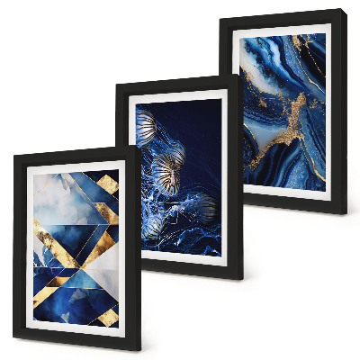 3-piece wall art set Abstract elegant patterns with accents