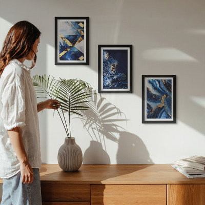 3-piece wall art set Abstract elegant patterns with accents