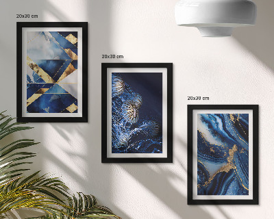 3-piece wall art set Abstract elegant patterns with accents