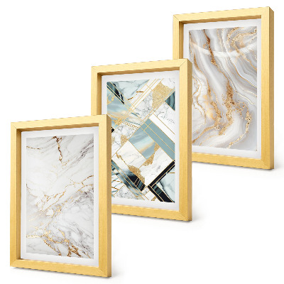 Framed triptych Elegant, fashionable abstract marble patterns