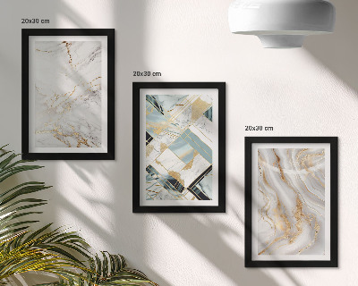 Framed triptych Elegant, fashionable abstract marble patterns
