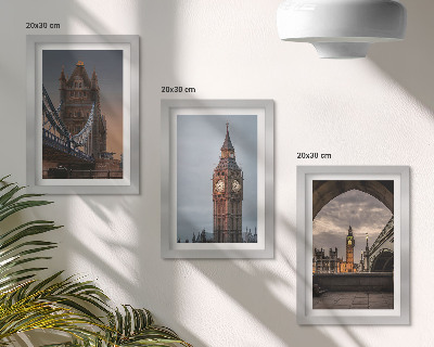 Photo frame wall Views of London with the bridge and Big Ben