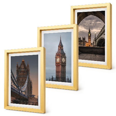 Photo frame wall Views of London with the bridge and Big Ben