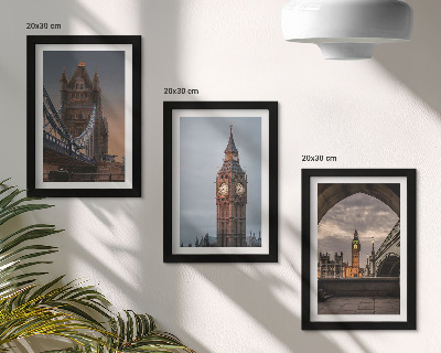Photo frame wall Views of London with the bridge and Big Ben