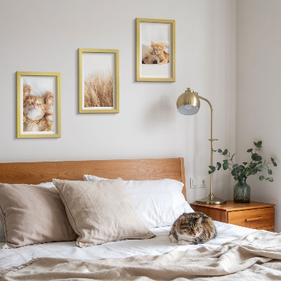 Photo frame wall Cute animals cats dogs delicate grass boho