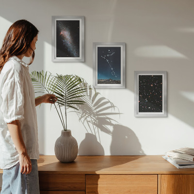 Photo frame wall Space landscapes with the constellation Pisces and galaxies