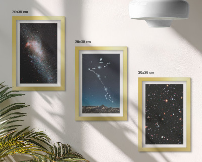 Photo frame wall Space landscapes with the constellation Pisces and galaxies