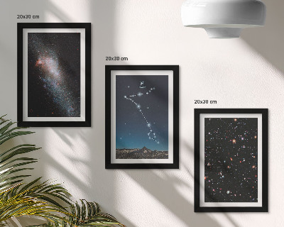 Photo frame wall Space landscapes with the constellation Pisces and galaxies