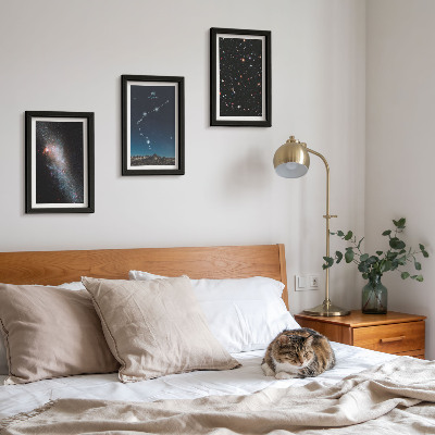 Framed triptych Galaxy space zodiac sign Aquarius