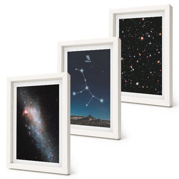 3-piece wall art set Virgo constellation galaxy view of the universe
