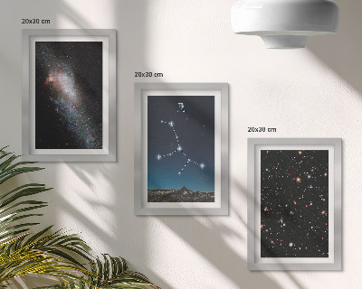 3-piece wall art set Virgo constellation galaxy view of the universe
