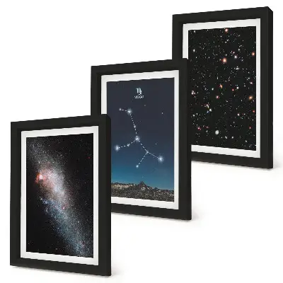 Virgo constellation galaxy wall art set 3 piece set