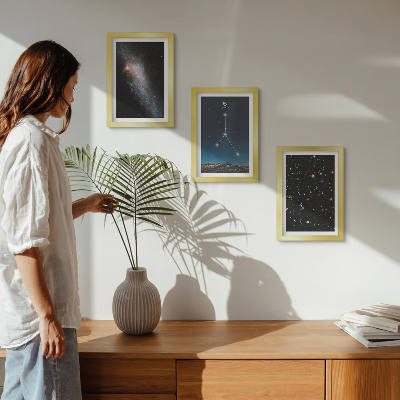 3-piece wall art set Space with the Cancer constellation galaxy and stars