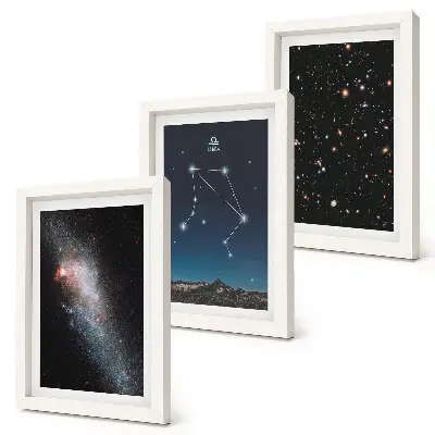 Photo frame wall with space galaxy constellation Libra night sky print
