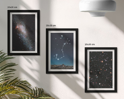 Photo frame wall Cosmic landscapes of galaxies and the constellation of Scorpius