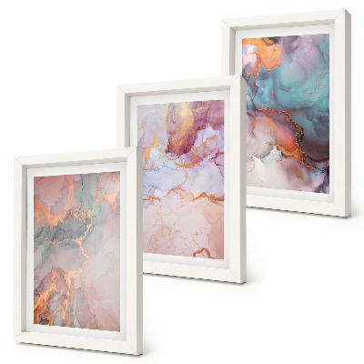3-piece wall art set Abstract patterns in pastel colors with accents