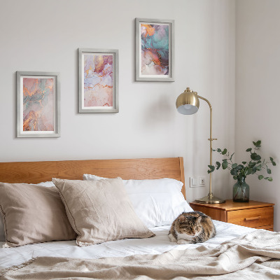 3-piece wall art set Abstract patterns in pastel colors with accents