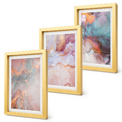 3-piece wall art set Abstract patterns in pastel colors with accents