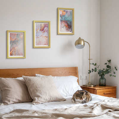 3-piece wall art set Abstract patterns in pastel colors with accents