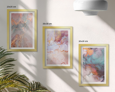 3-piece wall art set Abstract patterns in pastel colors with accents