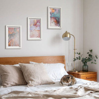 3-piece wall art set Abstract patterns in pastel colors with accents