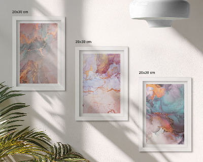 3-piece wall art set Abstract patterns in pastel colors with accents