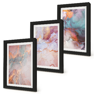 3-piece wall art set Abstract patterns in pastel colors with accents