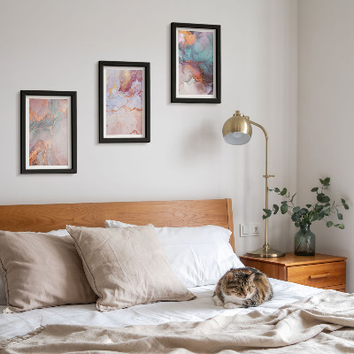3-piece wall art set Abstract patterns in pastel colors with accents