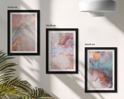 3-piece wall art set Abstract patterns in pastel colors with accents