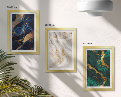 3-piece wall art set Abstract patterns in shades of blue and green
