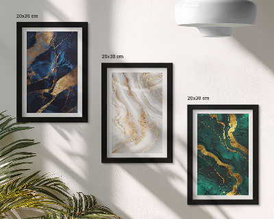 3-piece wall art set Abstract patterns in shades of blue and green