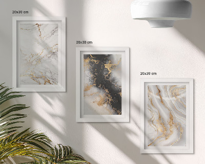 Photo frame wall Abstract patterns in shades of white and black