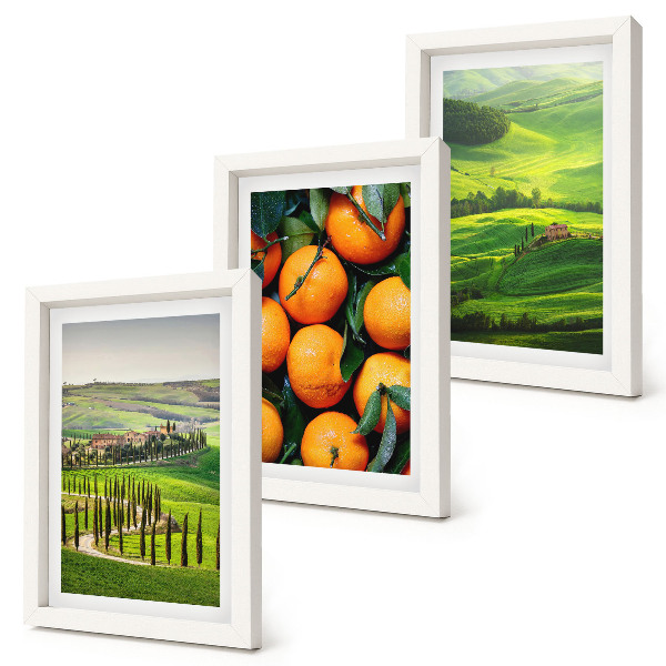 Photo frame wall Italian countryside landscape with oranges and nature