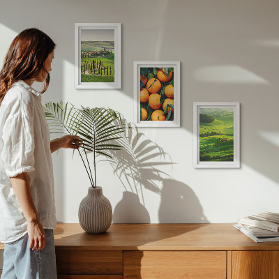 Photo frame wall Italian countryside landscape with oranges and nature
