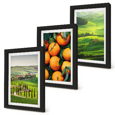 Photo frame wall Italian countryside landscape with oranges and nature